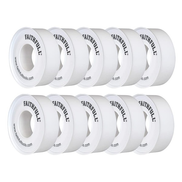 Faithfull TAPEPTF10 12 m x 12 mm White PTFE Tape