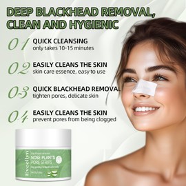 Eveellyn Blackhead Removal, Pack of 60 Pore Strips, Blackhead Remover for the Face, Cream Dries from Glued Under 25 Degrees, Bottle for Softening in Boiling Water Places (30 g)