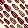 QQPPOLIU Press on Nails for Women, Almond False Nails Red