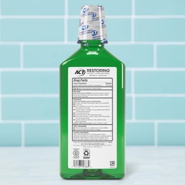 ACT Restoring Zero Alcohol Fluoride Mouthwash 33.8 fl. oz. Strengthens Tooth Enamel, Mint Burst