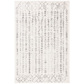 SAFAVIEH Tulum Collection TUL262A Moroccan Boho Distressed Non-Shedding Living Room Bedroom Area Rug, 2' x 5', Ivory / Grey