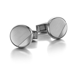 Colibri Equinox Cufflinks for Men - Two Tone Metal / Rose Gold / Gunmetal - Designer Cufflinks with Swivel Whale Tail Closure - Gift Box, Stainless Steel, Not applicable