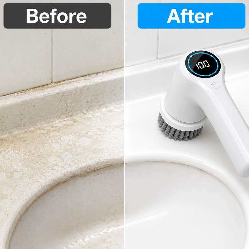 Multifunctional Electric Cleaning Brush for Household Surfaces - Rotating Scrubber