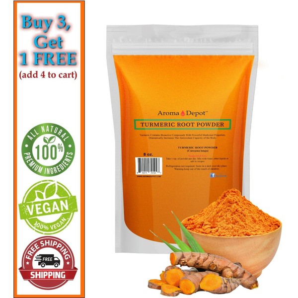 Tumeric Root Powder 8 oz. Pure (Curcuma longa) Curcumic Turmeric Spice