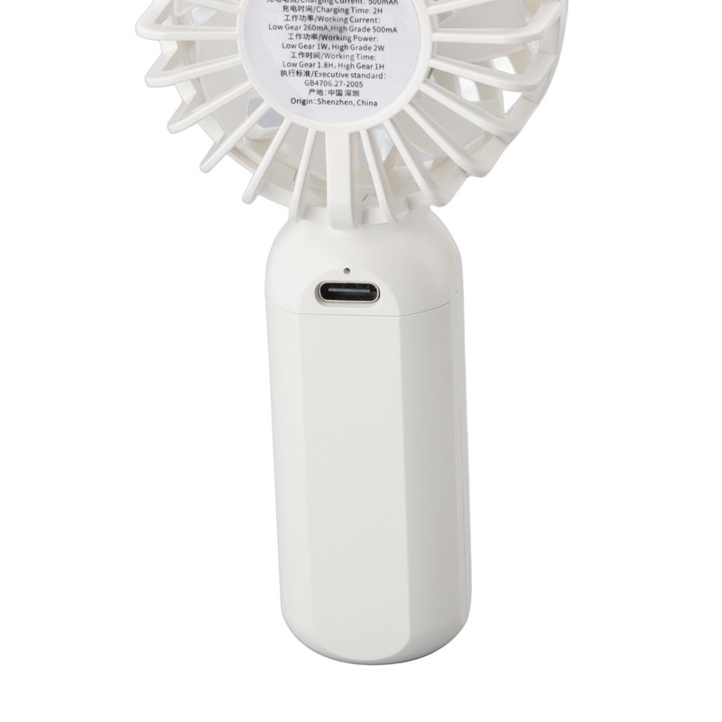 Handheld Fan 5V 3 Levels Wind Adjustment USB Charging Grille