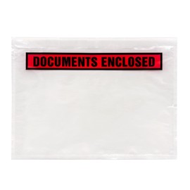 Pukka Pad A5 Document Enclosed Printed Wallet Pack of 10 - Transparent Document Envelopes for Packing Slips and Shipment Information on Parcels - Strong, Tamper-Proof Polythene - 235mm x 175mm