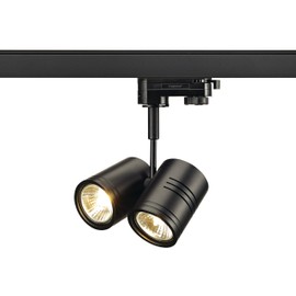 SLV 3-Phase BIMA 2, LED spot, Spotlight, Ceiling, Track System, Indoor Lighting / GU10 50W Black, Aluminium, 50 W