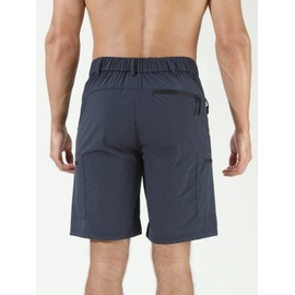 Suwangi Men's Cargo Hiking Shorts Outdoor Lightweight Quick-Dry Shorts Golf Walking Climbing Fishing Short with Zipper Pockets Blue