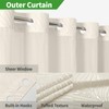 eachope Cream No Hook Tufted Shower Curtain with snap-in Liner