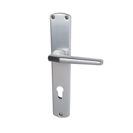 ALPERTEC Phil LS Long Escutcheon Door Handle Fitting for Front Doors in Anodised PZ Door Handle Set Door Fittings Door Handle - Aluminium - Silver, 72 mm, 40401010PO