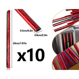 Emezddo Pack of 10 Car Air Vent Decoration, Ventilation Grille Decorative Strips, DIY Decorative Strips, Air Conditioning Air Outlet Interior Trim, for Most Ventilation Slits (Red)