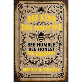 Seeyoo Retro Tin Sign - BEELIEVE IN YOURSELF - Vintage-Inspired Metal Wall Art for Home, Bar, Cafe, or Office Decor - Unique and Thoughtful Gift for Family, Friends, or Colleagues