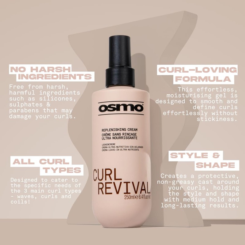 OSMO Curl Revival Replenishing Cream | 2-in-1 Leave-in Cream |