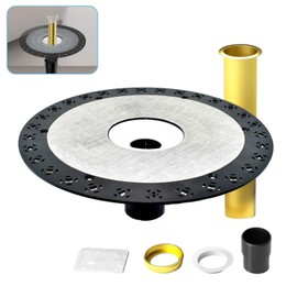 Freestanding Tub Drain Rough-in Kit, 12 Inch Large Base Freestanding Bathtub Drain Installation Kits, Free Standing Tub Drain Kit, Include Brass Tail Pipe and ABS Pipes