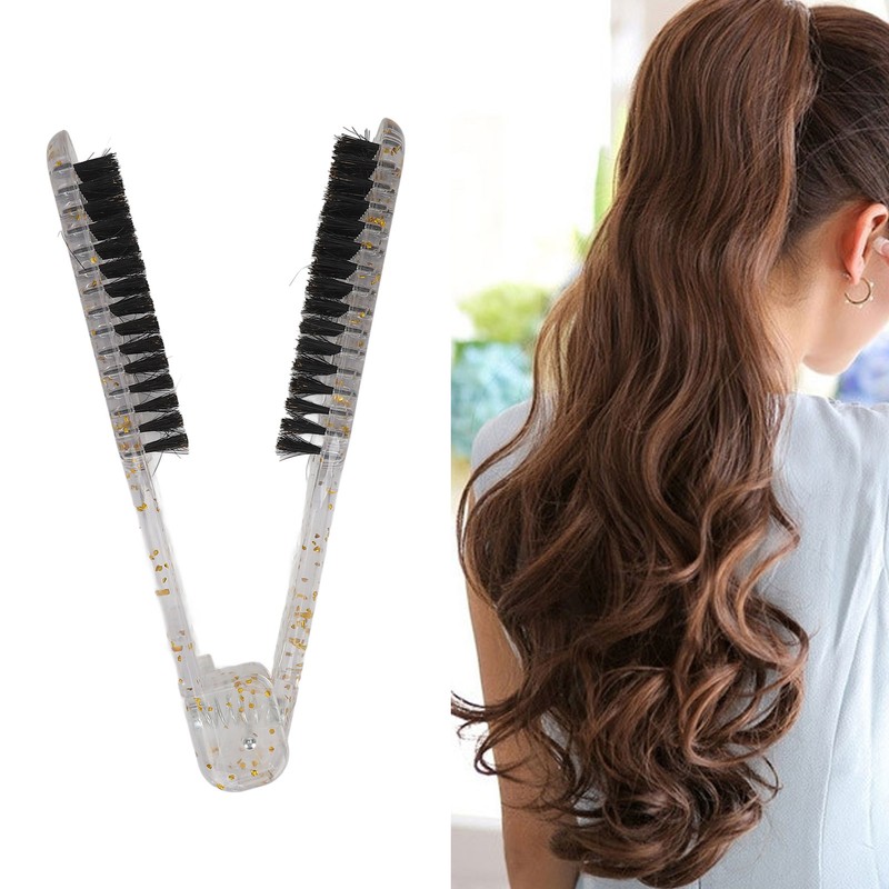 Double Sided Brush Clamp Ergonomic Handle Anti Static Nylon Hair