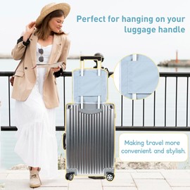 TABITORA Portable Hanging Travel Shelves Bag Packing Cube Organizer Suitcase Storage Large Capacity Lightblue L