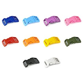 Ganzoo click clasp made of plastic in colour mix set, 5/8 inch clip closure/buckle for paracord bracelets, dog collars, backpack