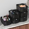 Yesdate Stackable Woven Plastic Storage Baskets, 6 Pack Container Tote