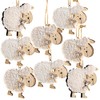 Logbuch-Verlag 8 Sheep Felt Easter Pendants Easter Natural Wood Sheep