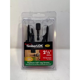 HEAD TimberLok 3/16 in.  Hex Head Coarse Black Steel Wood Screws (12-Pack)