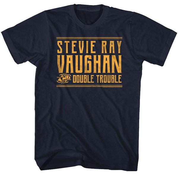 Stevie Ray Vaughan - playera para adultos con doble problema, marino, Medium