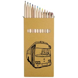 Azeeda 12 x 'City Bus' Long 178mm Coloured Pencils/Pencil Set (PE00066507)