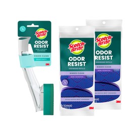 Scotch-Brite Advanced Soap Control Heavy Duty Dishwand Full Kit with 6 Heavy Duty Scrub Dots Refills, Leak-Free Soap Dispensing, Non-Slip Handle, Tough Scrubbing for Kitchen Dishes, Pots & Pans