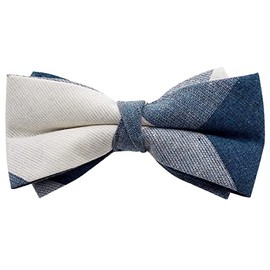 Bowties.jp bd547 Blue White Checkered Transformable Bow Tie Bowtie Simple Installation Type, blue