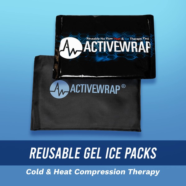 ActiveWrap Ice Packs for Injuries Reusable Gel Packs, Hot Cold Packs as First Aid, Includes 1 Ice Pack with Dual Layer Pouch, Use with ActiveWrap Hip, Back, or Knee, Large, 10 x 10 inches