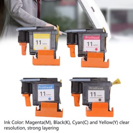 Pack of 4 Print Head Printer Head Magenta Black Cyan Yellow Print Head Replacement for HP Designjet 100 110 111 500 510 800 813 850 Stable and Reliable Printhead Replacement Head Cyan-STK