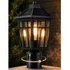 Yisuro 360°Motion Sensor Outdoor Post Light, Dusk to Dawn Hardwired
