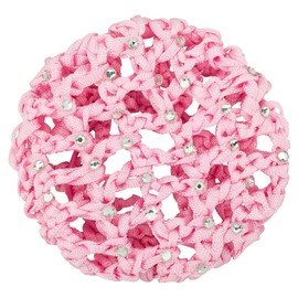 tanzmuster ® Mila Children's Ballet Bun Net with Rhinestones for the Perfect Bun (with Hair Scrunchy) Pink