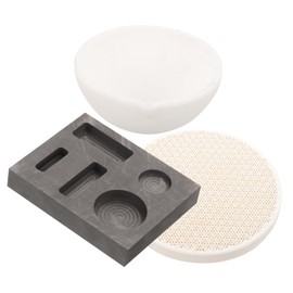 Operitacx 1 Set Set Gold Melting Tools Sieve Practical Melting Bowl Melting Crucibles Dish Hand Casting Kit Soldering Wire Lead Molds Keychain Making Kit Ingot Mold Gold Melting Kit Graphite