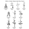 KitBeads 100pcs 10 Styles Tibetan Dance Charms Girl Theme Shoe
