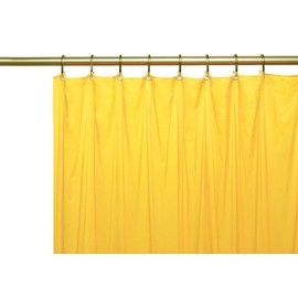 Dependable Industries inc. Essentials Magnetized Shower Curtain Liner with Metal Grommets Yellow