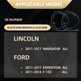 Wheel Speed Sensor ABS Compatible with 11-17 Expedition 11-14 F-150 11-17 Navigator BL3Z-2C204-B BRAB345 CL3Z-2C204-B Front CL3Z2C204B BL3Z2C204B 2011 2012 2013 2014 2015 2016 2017 2-pc