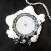 Fluffy Cat Ear Candy Rosette [Can Badge Pain Rosette] Black,