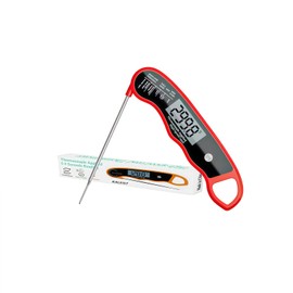 KALEIST digital kitchen thermometer with dual sensors 0.6s, IPX6 waterproof rating, 304 stainless steel, LCD display screen, -50 ° C~300 ° C for meat, oven, grill (model RMS-201)