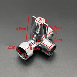 JZK 3-Way Shower arm Diverter Valve 1/2 inch, G1/2 Metal Shower Diverter Valve Replacement with Rubber washers, Brass Shower Head Splitter 3 Way, Shower Adapter Flow Diverter