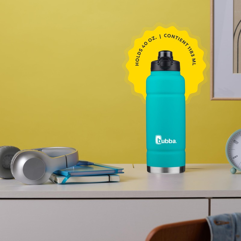 bubba Trailblazer Stainless Steel Water Bottle with Push Button Lid,