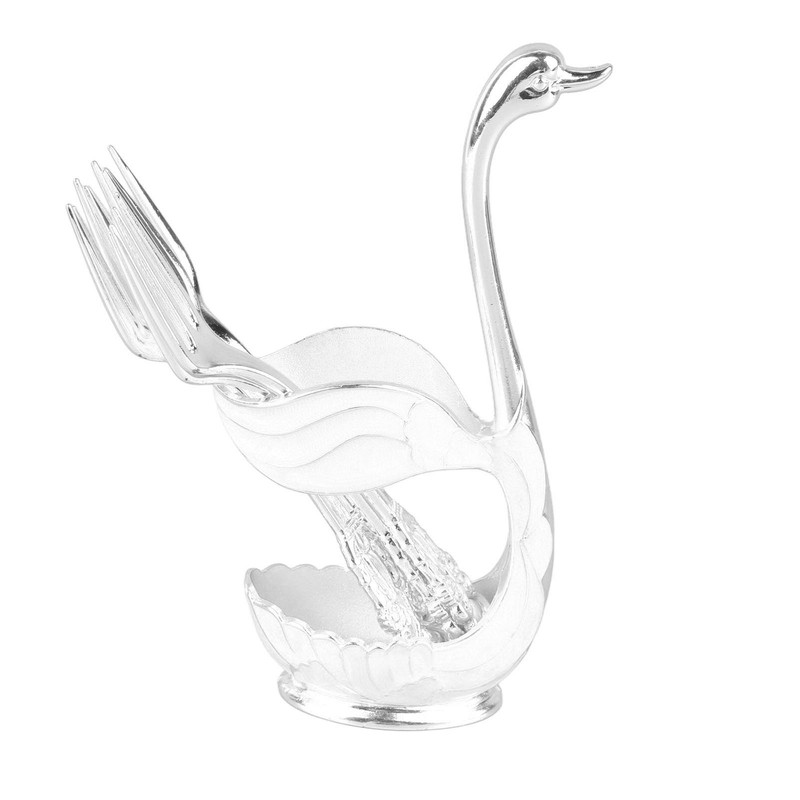 Coffee Spoon Holder Elegant Swan Shaped Alloy Mirror Polish Rich