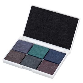 Ink Pad, 7 Colors Fingerprint Stamp Pad for Rubber Stamp Kids, Black