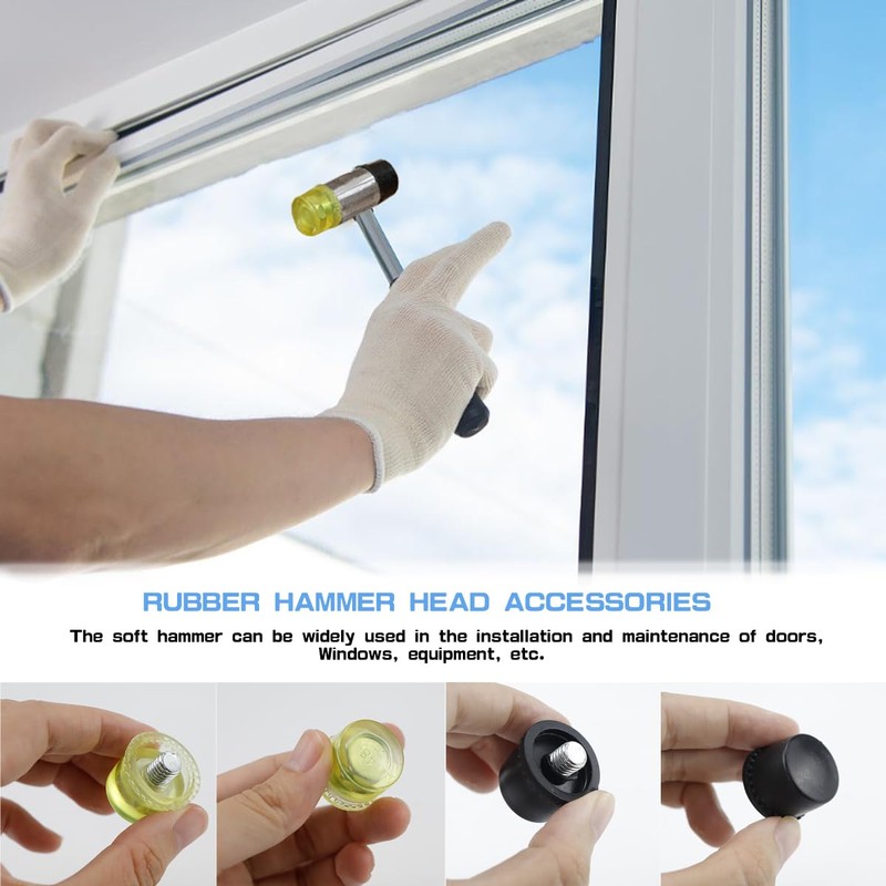 8 Pcs Rubber Hammer Replacement, Rubber Striking Head, Mallet Head