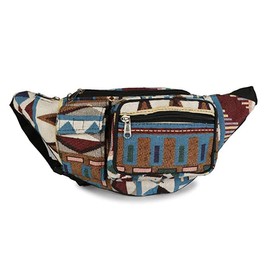 LONGING TO BUY Jacquard Fanny Pack, Waist Belt For Men & Women, Eco-Freindly Fanny Pack (Sky Blue & Maroon)