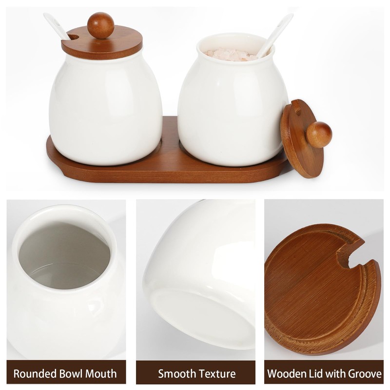 Sailench Ceramic Sugar Bowl Set of 2, Sugar Bowl with
