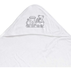 Azeeda 'Christmas Train with teddy bear' Baby Hooded Towel (HT00035085)