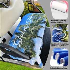 WUKO HUNT Golf Cart Seat Covers-Cool＆Quick Dry,(2025 upgraded)with 4 Pockets,Fits for EZGO, Yamaha, Club Car and More 2 Person Seats,Microfiber Suede Seat Towel,sweat absorption,Golf Cart Accessories