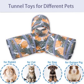 Cat Tunnel & Interactive Cat Toy Indoor, Collapsible Interactive Peekaboo Cave with Play Ball, Tunnel Toys for Multi-Way Play & Small Animals, Camouflage/Y-3 Way
