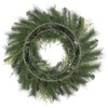 SilksAreForever 30" Artificial Pinecone, Cedar & Pine Hanging Wreath -Green/Brown