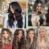 QAUARUMSUN Clip in Hair Extensions 24 Inch 4pcs Long Wavy
